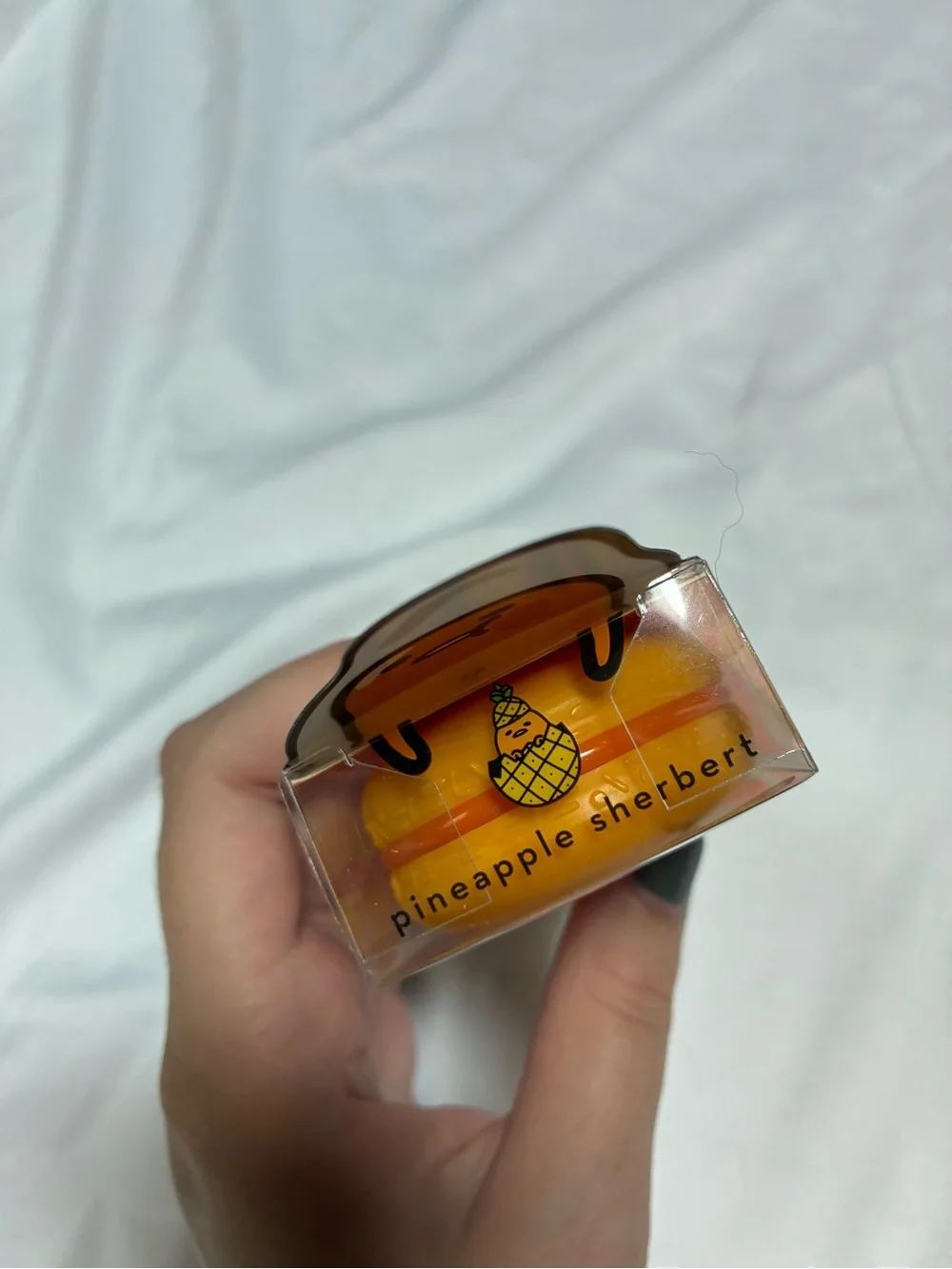 The Crème Shop Gudetama Macaron Lip Balm Limited Edition Pineapple Sherbert